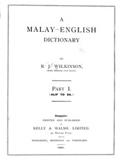 Cover of: A Malay-English dictionary by R. J. Wilkinson