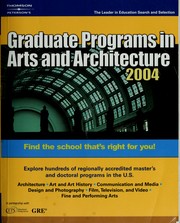 Cover of: Graduate programs in arts and architecture 2004