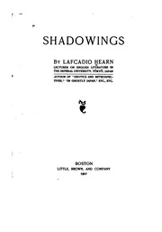 Cover of: Shadowings (Tut Books) by Lafcadio Hearn