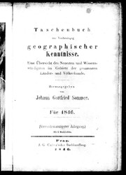 Cover of: Taschenbuch der Verbreitung geographischer Kenntnisse: Übersicht des Neuesten und Wissenswürdigsten im Gebiet der gesammten Länder- und Völkerkunde