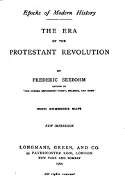 Cover of: The Era of the Protestant Revolution by Frederic Seebohm