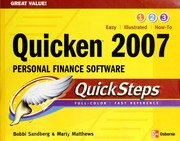 Cover of: Quicken 2007: personal finance software