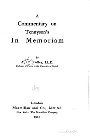 Cover of: A commentary on Tennyson's In memoriam