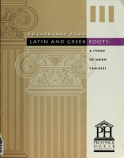 Cover of: Vocabulary from Latin and Greek roots by Elizabeth Osborne