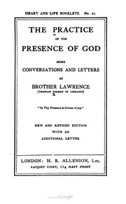 Cover of: The Practice of the Presence of God: Being the Conversations and Letters of Brother Lawrence (Nicholas Herman of Lorraine)