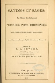 Cover of: Sayings of sages by Charles C. Converse
