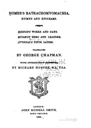 Homer's Batrachomyomachia, hymns and epigrams by George Chapman