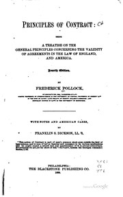 Principles of contract by Sir Frederick Pollock