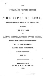 Cover of: The public and private history of the popes of Rome by Cormenin, Louis-Marie de Lahaye vicomte de