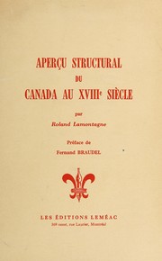 Cover of: Aperçu structural du Canada au XVIIIe siècle.