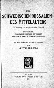 Cover of: Die schwedischen missalien des mittel alters by Gustaf Lindberg