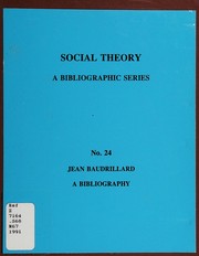 Cover of: Jean Baudrillard: a bibliography