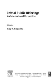 Cover of: Initial public offerings by edited by Greg N. Gregoriou