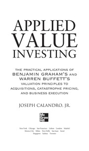 Applied value investing by Joseph Calandro