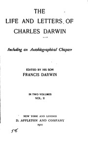 Cover of: The Life and Letters of Charles Darwin: Including an Autobiographical Chapter