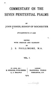 Cover of: Commentary on the seven penitential psalms: Volume 1