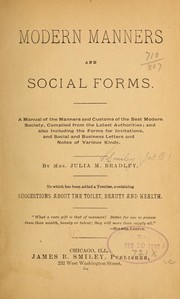 Cover of: Modern manners and social forms