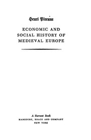 Cover of: Economic and social history of medieval Europe.