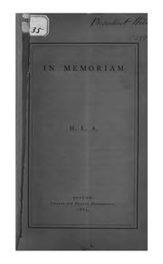 Cover of: In Memoriam, H. L. A.: Ob. May VI., MDCCCLXIV.