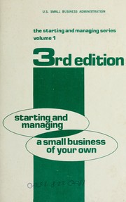 Cover of: Starting and managing a small business of your own by Wendell O. Metcalf