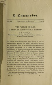 Cover of: The Welsh shires: a study in constitutional history.