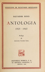 Cover of: Antología, 1925-1965.