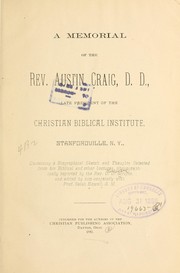 Cover of: A memorial of the Rev. Austin Craig ...