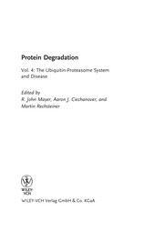 Cover of: Protein degradation