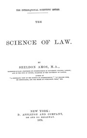 Cover of: The science of law