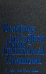 Cover of: Readings in English transformational grammar
