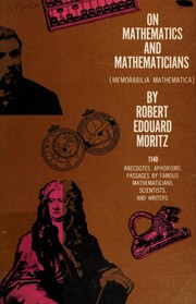 On mathematics by Robert Edouard Moritz