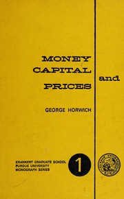 Cover of: Money, capital and prices.