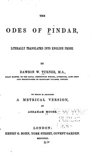 Cover of: The odes of Pindar