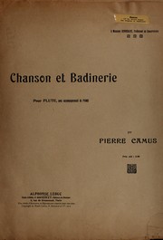 Chanson et badinerie by Camus