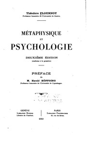 Cover of: Métaphysique et psychologie