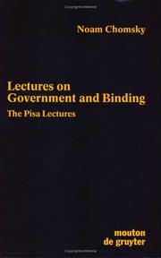 Cover of: Lectures on government and binding: the Pisa lectures