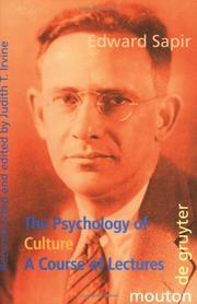 Cover of: The psychology of culture: a course of lectures