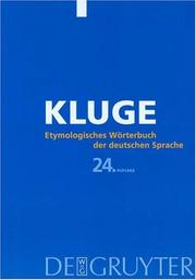 Cover of: Etymologisches Wörterbuch der deutschen Sprache by Friedrich Kluge