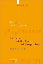 Cover of: Aspects of the theory of morphology