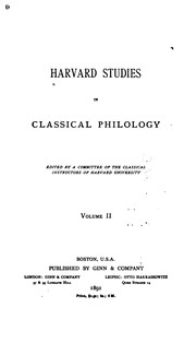 Cover of: Harvard Studies in Classical Philology, Volume 93