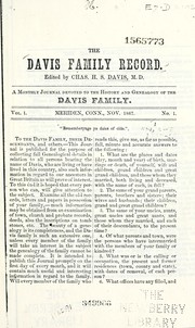 Cover of: The Davis family record by Charles Henry Stanley Davis