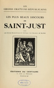 Les plus beaux discours de Saint-Just by Saint-Just