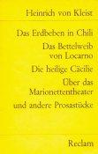 Cover of: Das Erdbeben in Chili (And Various Selections)