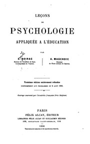 Cover of: Leçons de psychologie appliquée à Péducation
