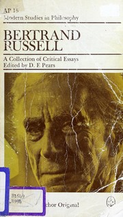Cover of: Bertrand Russell: a collection of critical essays.