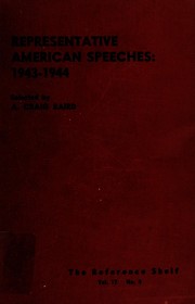 Cover of: Representative American speeches: 1943-1944