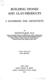 Cover of: Building stones and clay-products: a handbook for architects