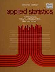 Cover of: Applied statistics by John Neter