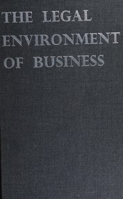 Cover of: The legal environment of business