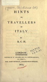 Cover of: Hints to travellers in Italy